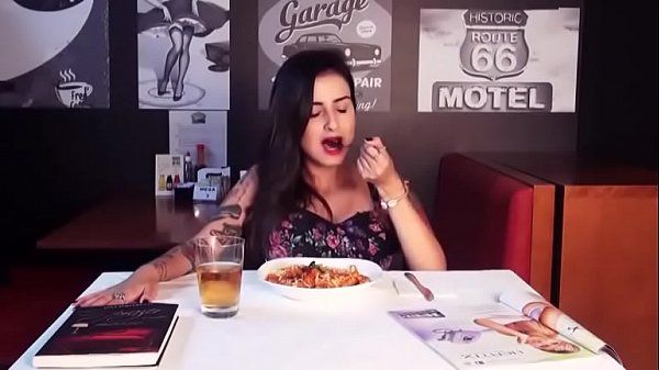 Hot girl having good time in restaurant - 1