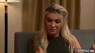 Nut Blonde shemale anal fucked by a horny friends big dick Doctor Sex