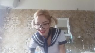 Tranny sexy school girl tese ya and pee Gay Pissing