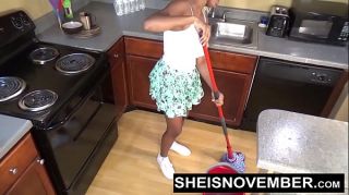 Stepdaughter Sheisnovember Topless Mopping In Kitchen &...