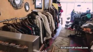 Brazzers Sucked at fashion store by broke ebony teen Shaven - 1