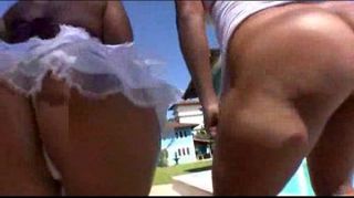 Shaking Lovely ass shaking Latina beauties outdoors Fist