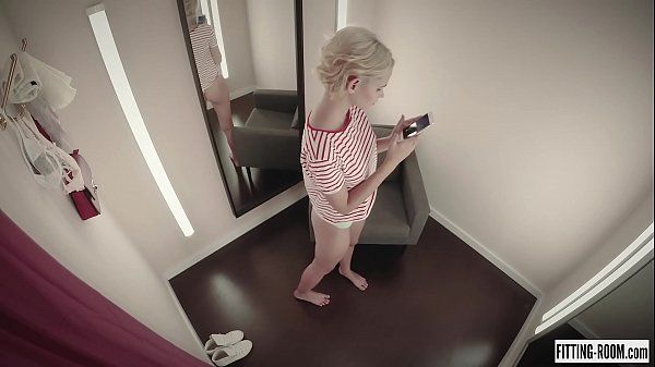 Teen blonde Ariel being caught by spy cam while masturbating in a shop - 2