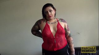 Cam Girl Tattooed plumper dominated and fed with dom spunk...