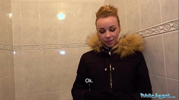 Public Agent Multiple orgasms as tight pussy stretched in public toilet - 1