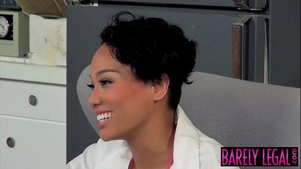 Ebony doctor has her mouth filled with hot cum after fucking - 2