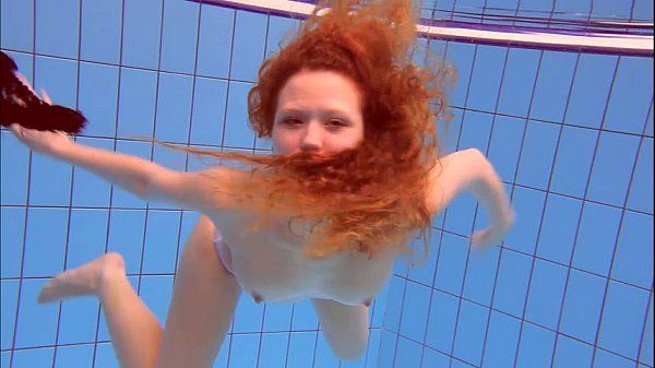 Lovers Redhead Katka playing underwater Teen Blowjob