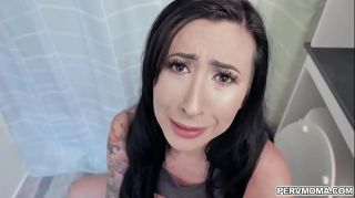 Stepsis Tattoed hot momma Lily Lane blowjob her step son's chuncky cock! SpicyTranny