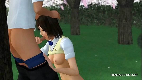 Cams Brunette 3D hentai schoolgirl sucking hard cock and fucking outdoors Pelada