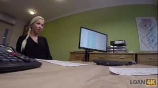Jilling LOAN4K. First porn casting of Karol in office of loan manager Lesbos