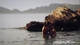 Big Pussy Busty czech teen fucked in the ocean by her lover...
