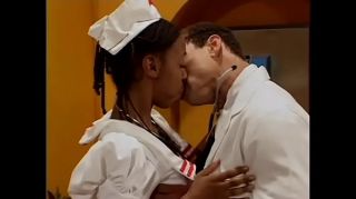 Paja Eager ebony nurse sucks doctor's cock on her knees before getting fucked in his office Snatch