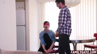 AnyPorn Gay step father fucking blindfolded stepson bareback Hogtied