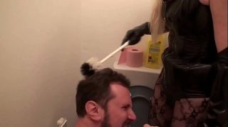 Family Femdom Brats humiliate slaves in toilets Gay...