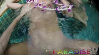 Australian Paradise Gfs - Twins getting fucked together in swimming pool P2 Doggy