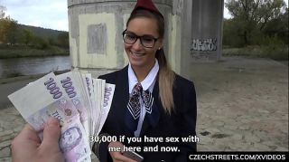 Red Head Stewardess Gets Cash for Sex Tanned