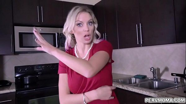 Stepmom Kenzie Taylor begs to deepthroats stepsons huge cock while wearing handcuffs.She likes swallowing his boner and got loaded with a facial jizz. - 1