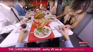 FreeLifetimeLatin... Blowjob under the table on Christmas in VR with beautiful blonde Mature