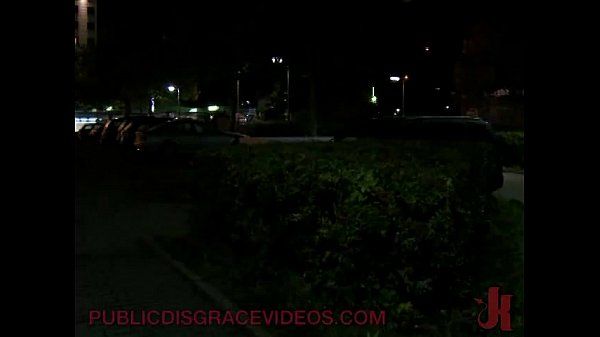 Bound blonde group fucked outdoor at night - 1