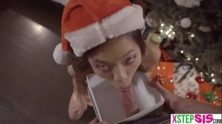 Lover Tiny Asian stepsis wanted a dick in a box for Christmas Gay Broken