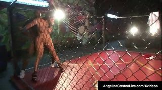 Telugu Cuban BBW Angelina Castro Slams BBC In Cage Match! Gay Anal
