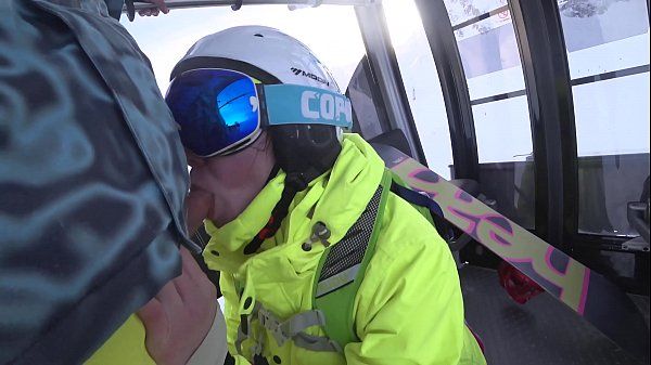 Ex Girlfriend 4K Public cumshot on mouth in ski lift Part 1, 2 Legs - 1