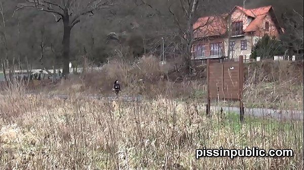 Cute girls expose peeing pussies and take a leak near the forest - 2