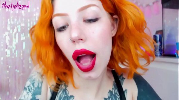 HotTube Ginger slut huge cock mouth destroy uglyface ASMR blowjob red lipstick Panocha