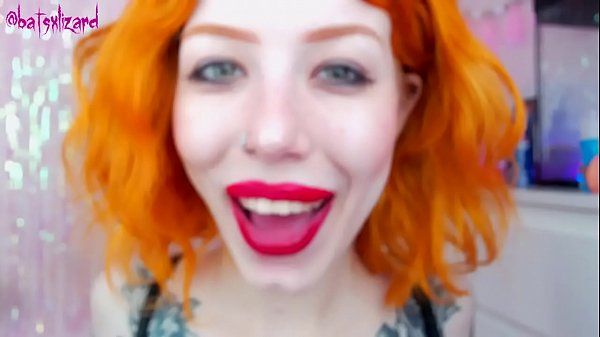 Ginger slut huge cock mouth destroy uglyface ASMR blowjob red lipstick - 1