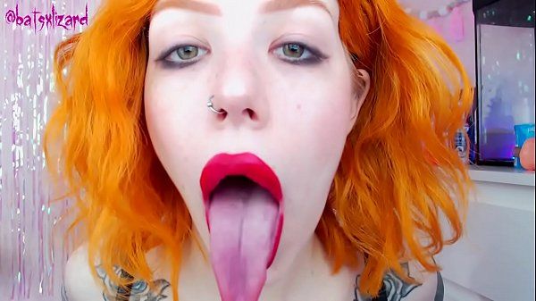Ginger slut huge cock mouth destroy uglyface ASMR blowjob red lipstick - 2