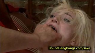 Longhair Tied up blonde asshole fucked in group Xxx
