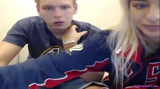 18 Year Old Blonde teen is making blowjob for her boyfriend at live sex webcam show Pussy Fucking