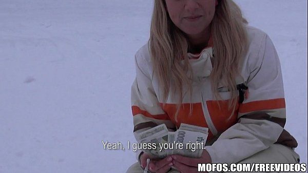 Busty blonde skier is paid to come back to the lodge and fuck - 1
