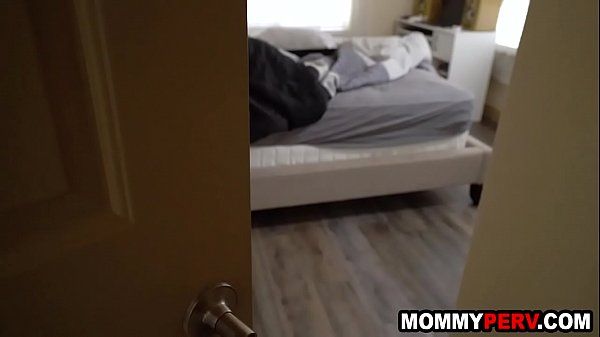 stepson creeps to blindfolded stepmom's bed to get blowjob - 1