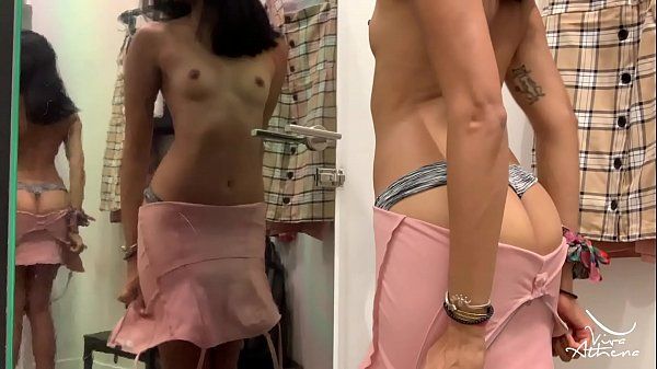 NAUGHTY HOT ASIAN TEEN RIDES GIANT DILDO IN PUBLIC CHANGING ROOM - 2