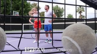 Plumper SPYFAM Step Bro Gives Step Sis Tennis Lessons & Big Dick Imlive