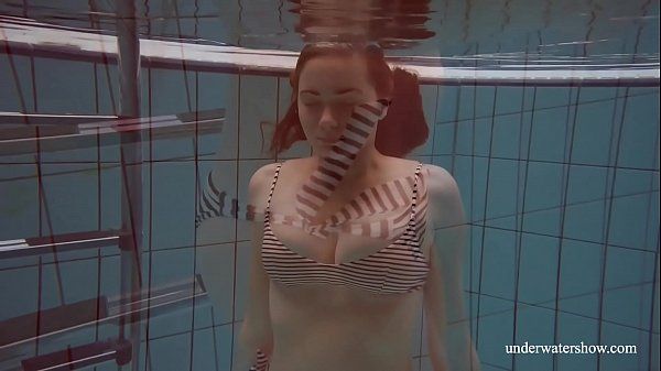 Brunette with big tits underwater - 2