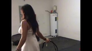 Best Blowjobs Ever Bullwhipping Her Admirer - High Heels, Whip and Paddle Bikini