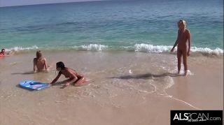Double Blowjob Six Horny Lesbians Go At It On A Public Beach Free Blow Job