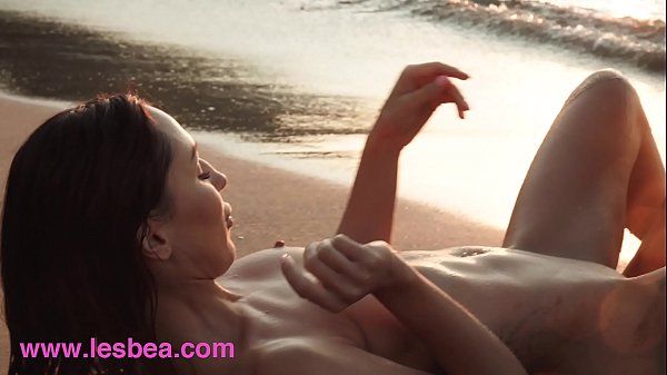 Lesbea Lesbian lovers Honour May and Lilu Moon pussy licking on the beach - 1