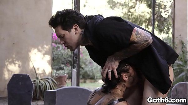 Tattooed Goth babe Genevieve Sinn gets an awesome outdoor ANAL fucking adventure at the cemetery. - 1