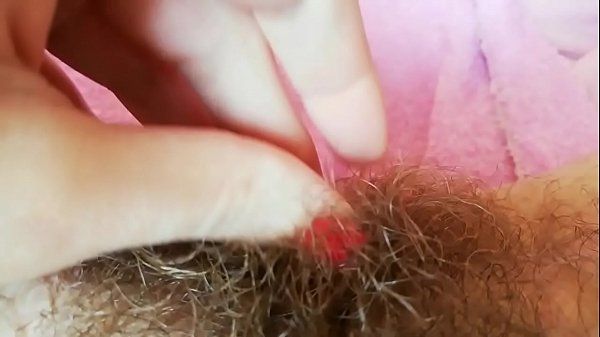 Hairy fetish video big clit hood pulling labia play and wet pussy fingering - 1