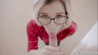 Free Amatuer Porn Cory Chase gives her stepson an early Christmas present by sucking his thick cock Horny