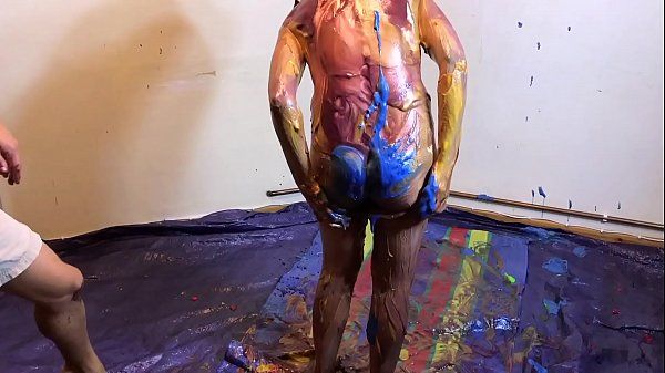Rabo VERY Naughty Sexy Girl, playing with Custard Pies and Messy Slime Cumfacial