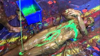 Movies VERY Naughty Sexy Girl, playing with Custard Pies and Messy Slime Celebrity