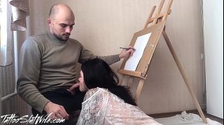 PerfectGirls Model Deep Sucking Dick Painter while He Draws Her Analfuck
