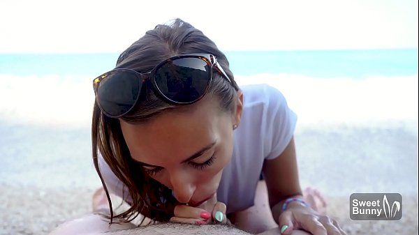 Sapphicerotica Sloppy Blowjob With Cum Swallow On A Public Beach Toon Party