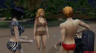 Jeans Bleach en la Playa Ichigo se Folla Fuertemente a la Hermosa Rangiku Buenísima Anime Hentai - Tits Job RealGirls