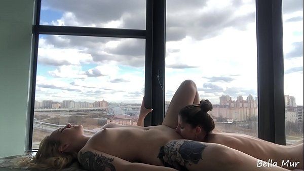 Beautiful lesbian sex on a balcony - 1