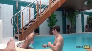Blow Job HUNT4K. Young bad bitch sucks dick and gets banged by the poolside Pussy Fuck